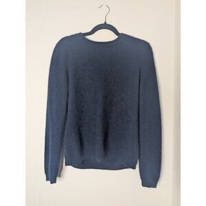 FWM Fenn Wright Manson Navy 100% 2-Ply Cashmere Sweater Sz L